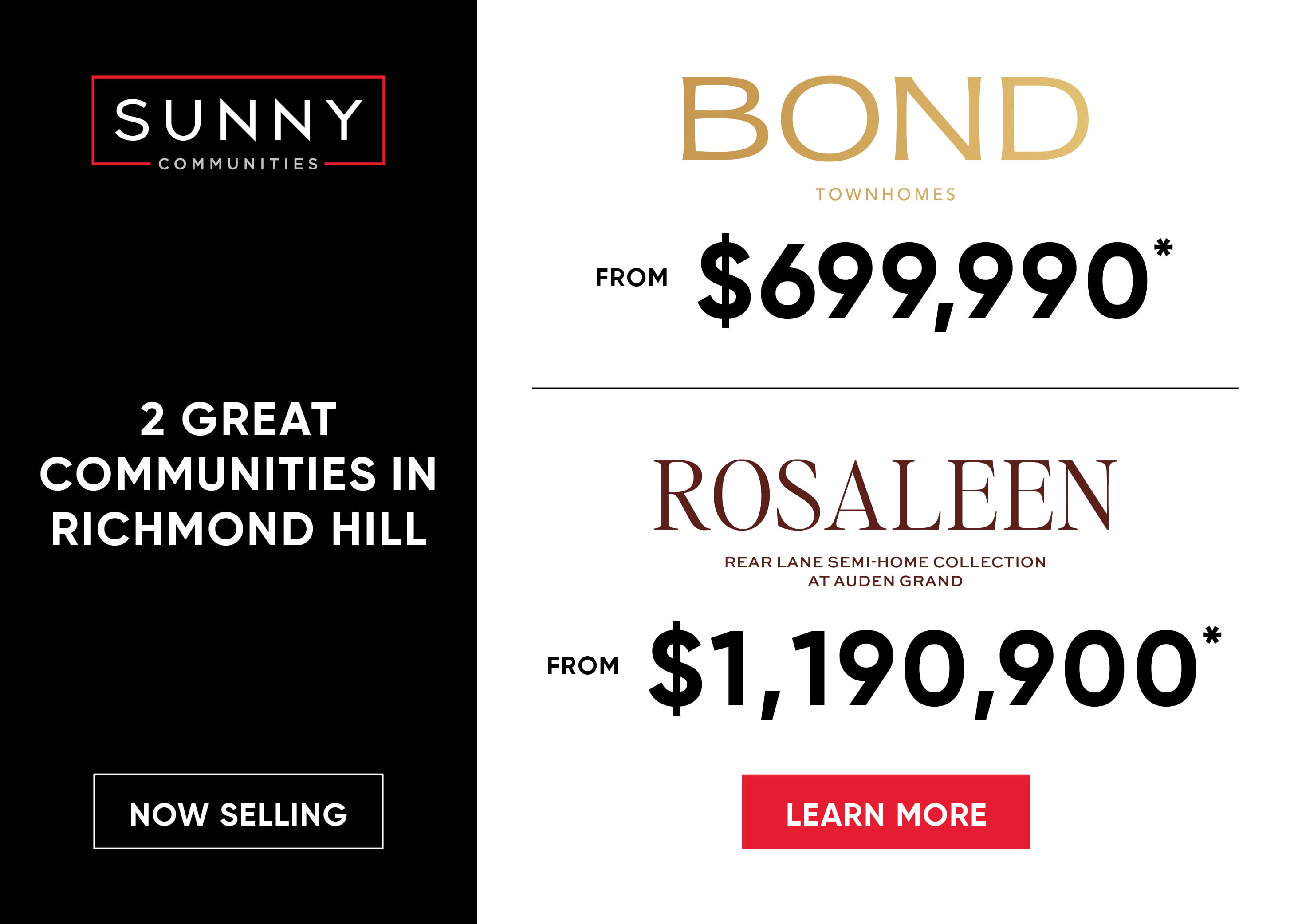 Bond now selling